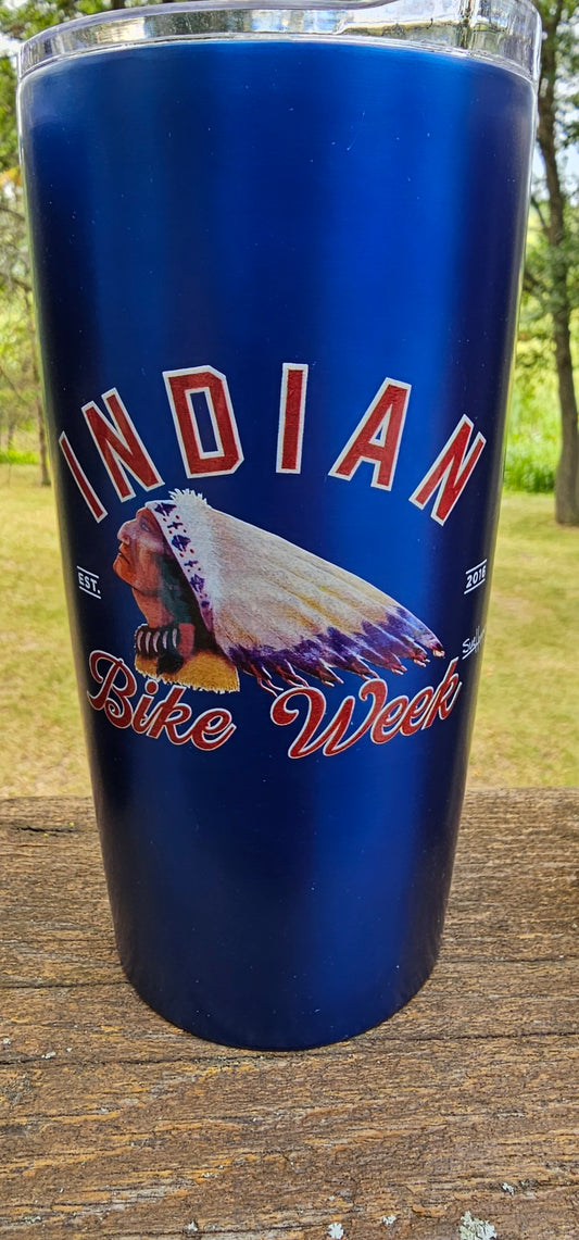 16 Oz ROYAL BLUE INDIAN BIKE WEEK THERMAL MUG