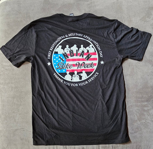 Black Short Sleeve 1st Responders Military Appreciation T shirt