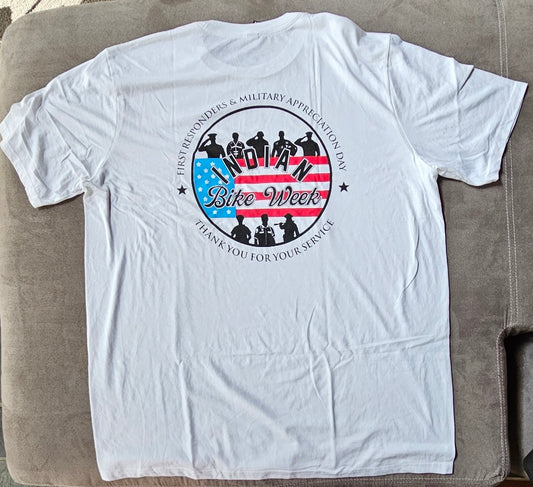 White Short Sleeve 1st Responders Military Appreciation T shirt